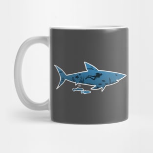 Shark and Scuba diver Cut-out Mug